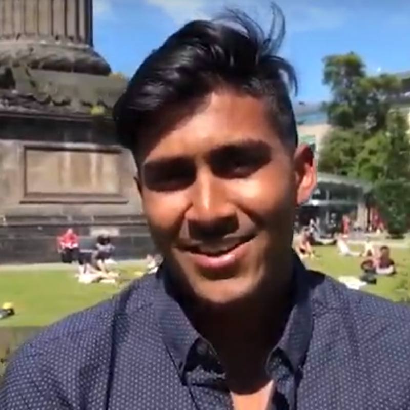Akshay talking about his time in the UK
