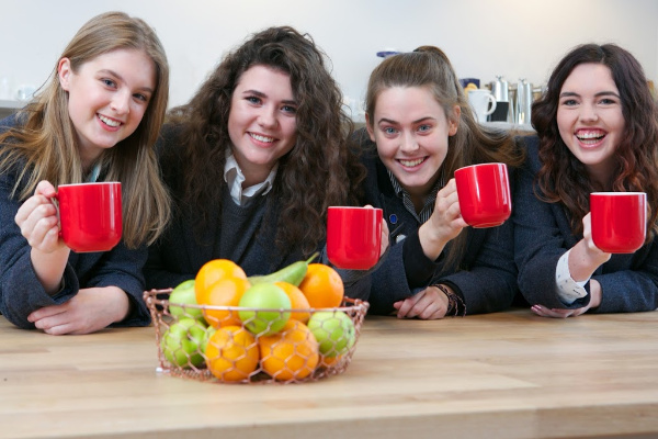 boarding school students enjoying a cup of tea